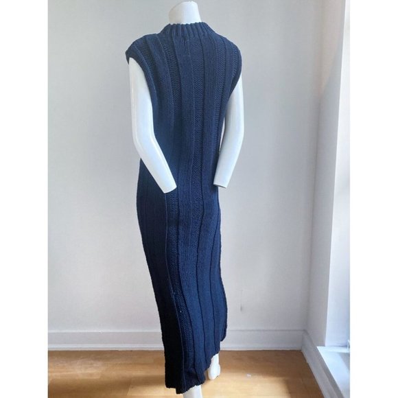 Free People Beach Black Ribbed High Neck Sleeveless Maxi Dress S - Picture 6 of 7